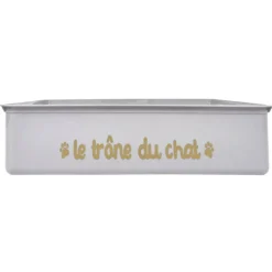 PARIS PRIX - Bac à litière & pelle "chat" 42cm gris