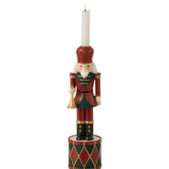 PARIS PRIX - Bougeoir de noël "casse-noisette" 32cm rouge