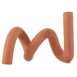 PARIS PRIX - Bougeoir design céramique "torsia" 25cm orange
