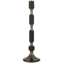 PARIS PRIX - Bougeoir design en aluminium "leo" 44cm noir & or