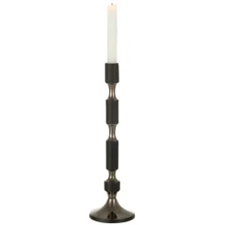 PARIS PRIX - Bougeoir design en aluminium "leo" 44cm noir & or