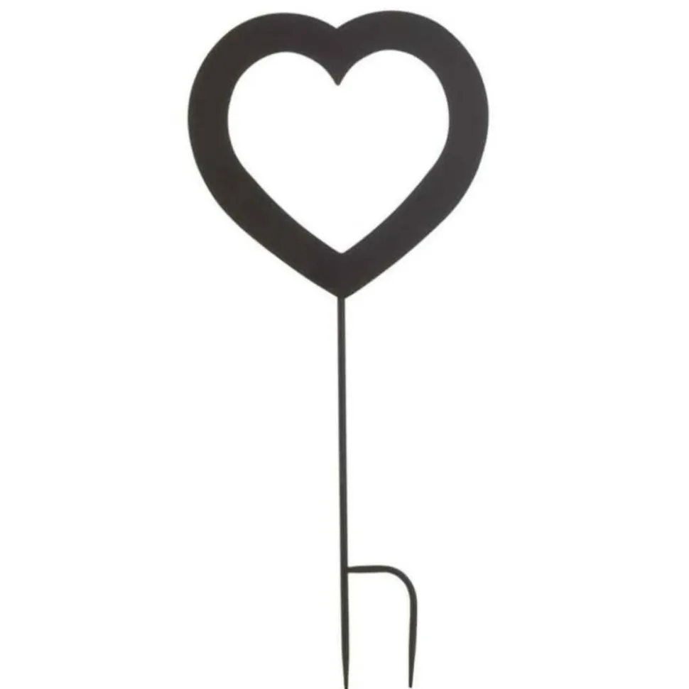 PARIS PRIX - Décoration de jardin "cœur" 71cm noir