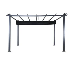 PARIS PRIX - Pergola avec toit "lazio" 395cm noir