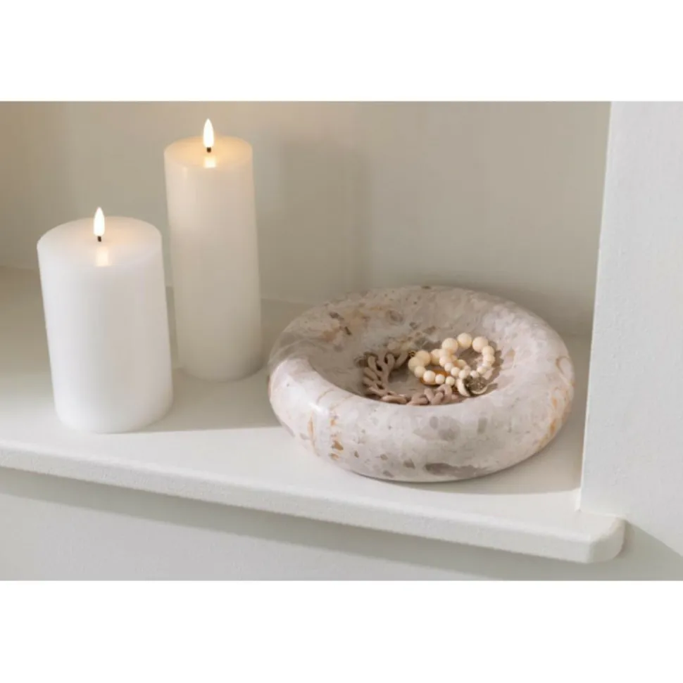 PARIS PRIX - Vide-poche en marbre "bali" 25cm beige
