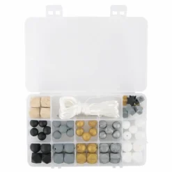 RAYHER - Coffret de perles en silicone - doré et argenté