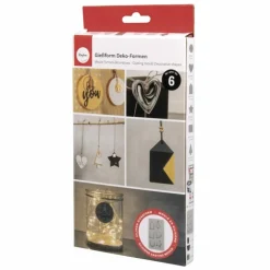 RAYHER - Moule en silicone 6 formes - maison, rond, carré, coeur, sapin, étoile