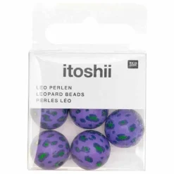 RICO DESIGN - 5 perles acid leo lilas ø 16 mm