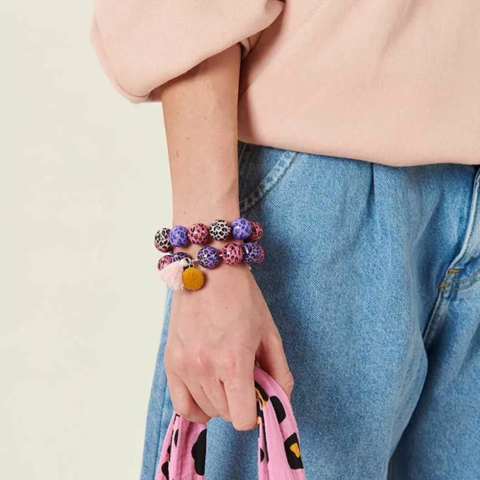 RICO DESIGN - 5 perles acid leo rose ø 16 mm