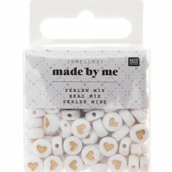 RICO DESIGN - 165 perles centre coeur 5 x 7 mm - doré
