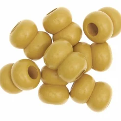 RICO DESIGN - 8 perles rondes doubles - bois jaune - 22 mm