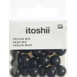 RICO DESIGN - 24 perles rondes 10 mm - noir