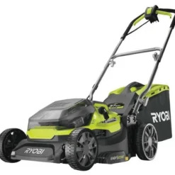 RYOBI - Tondeuse a gazon - poussée hybride 36v (alimentation par 2 batteries one+™) - coupe 37 cm + 2 batteries 5 ah & charg. - ry