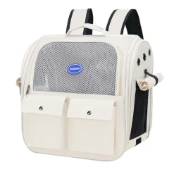 Sac à dos pour chat mcboson blanc, pratique anti-griffes, bonne ventilation