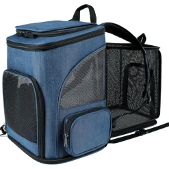 Sac à dos pour chat mcboson bleu - extensible, grande capacité, pliable