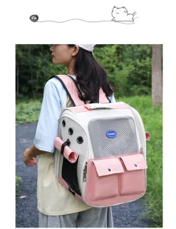 Sac à dos pour chat mcboson rose, anti-griffes pratique, bonne ventilation
