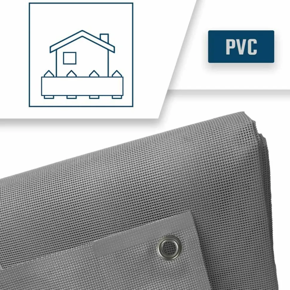 TECPLAST - Bâche brise vue micro-perforée tecplast mp460bv 3x3m - grise - garantie 5 ans