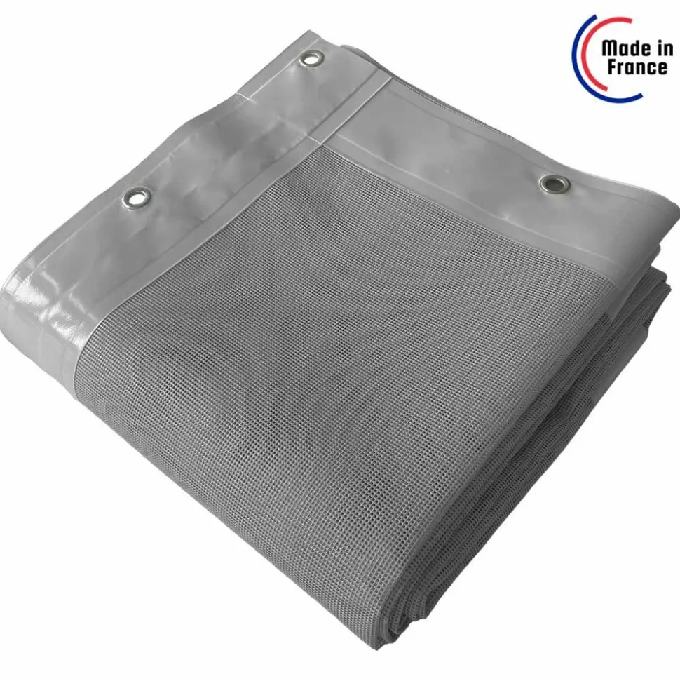 TECPLAST - Bâche brise vue micro-perforée tecplast mp460bv 3x3m - grise - garantie 5 ans