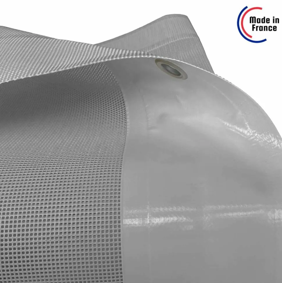 TECPLAST - Bâche brise vue micro-perforée tecplast mp460bv 3x3m - grise - garantie 5 ans