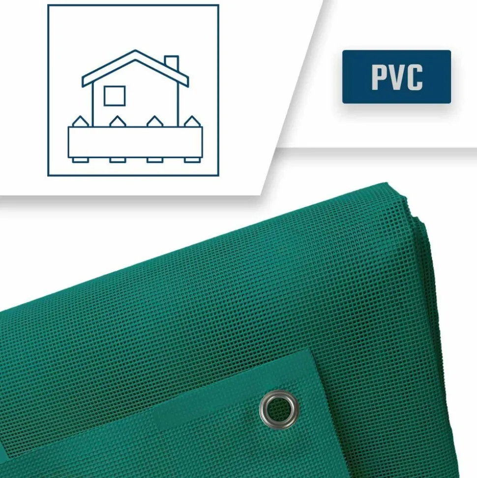 TECPLAST - Bâche brise vue micro-perforée tecplast mp460bv 4x5m - verte - garantie 5 ans