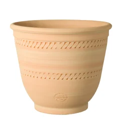 TERRABLANCA - Pot Campana frise en terre cuite claire Ø 40 x H. 35 cm