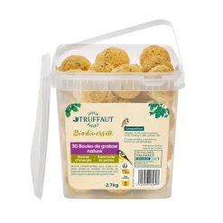 TRUFFAUT BIODIVERSITÉ - Boules de graisse sans filet pour oiseaux du jardin - Lot de 30
