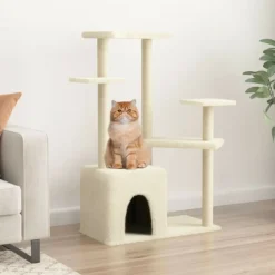 VIDAXL - Arbre à chat avec griffoirs en sisal crème 107,5 cm