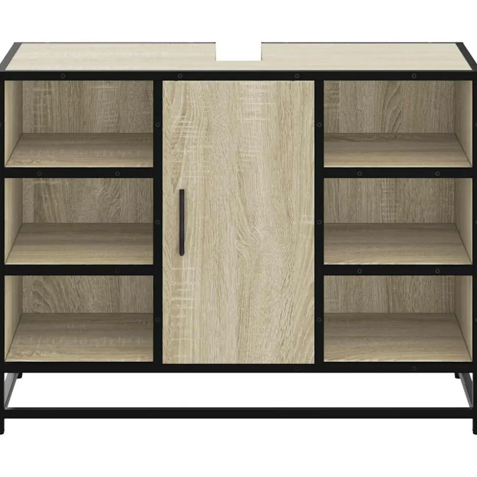VIDAXL - Armoire lavabo de salle de bain chêne sonoma bois d'ingénierie