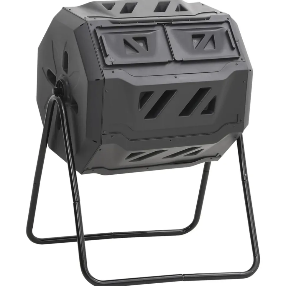 VIDAXL - Bac à compost de jardin noir 73x64x95 cm 160 l