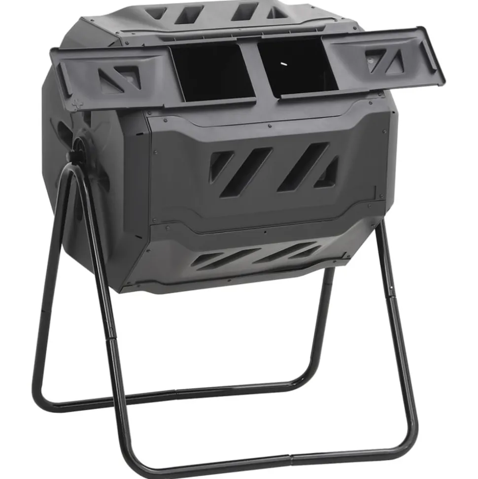 VIDAXL - Bac à compost de jardin noir 73x64x95 cm 160 l