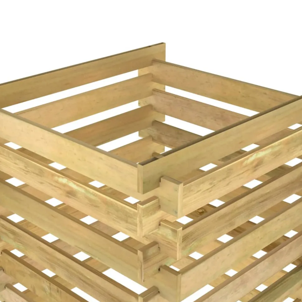 VIDAXL - Composteur de jardin à lattes 90x90x90 cm bois de pin imprégné