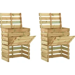 VIDAXL - Composteur de jardin à lattes 2 pcs 80x50x100 cm pin imprégné