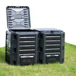 VIDAXL - Composteur de jardin noir 1200 l