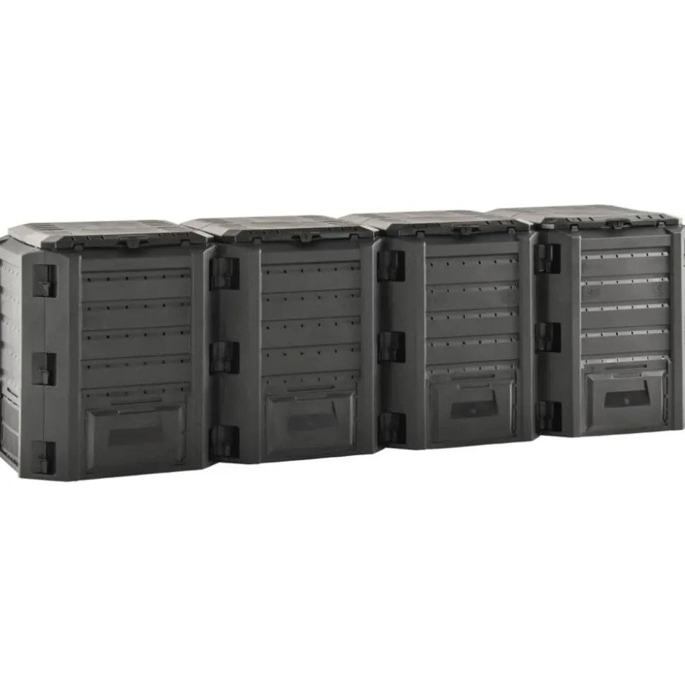 VIDAXL - Composteur de jardin noir 1600 l