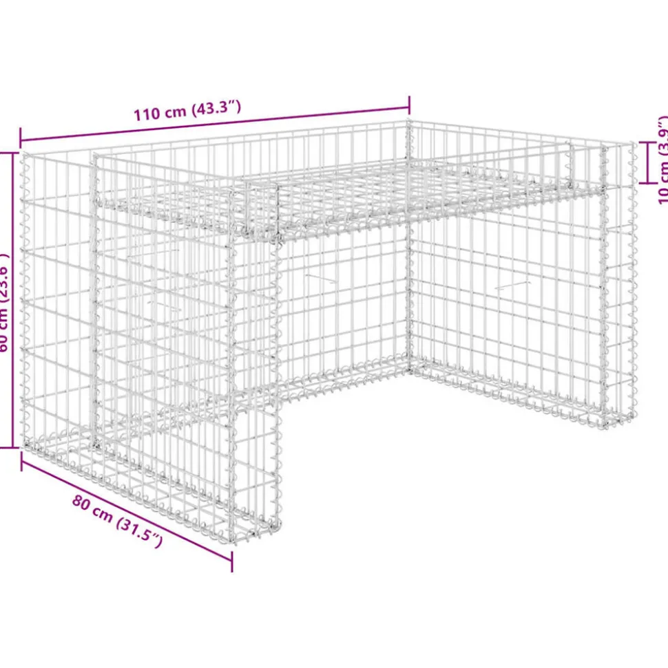 VIDAXL - Garage tondeuse à gazon lit surélevé 110x80x60 cm fil en acier