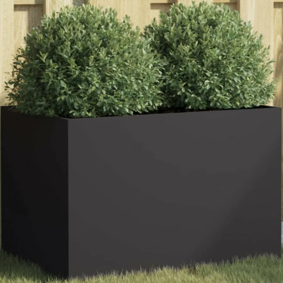 VIDAXL - Jardinière noir 62x40x39 cm acier