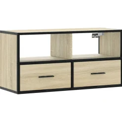 VIDAXL - Meuble tv chêne sonoma 80x31x39,5 cm bois d'ingénierie et métal