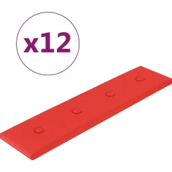 VIDAXL - Panneaux muraux 12 pcs rouge 60x15 cm similicuir 1,08 m²