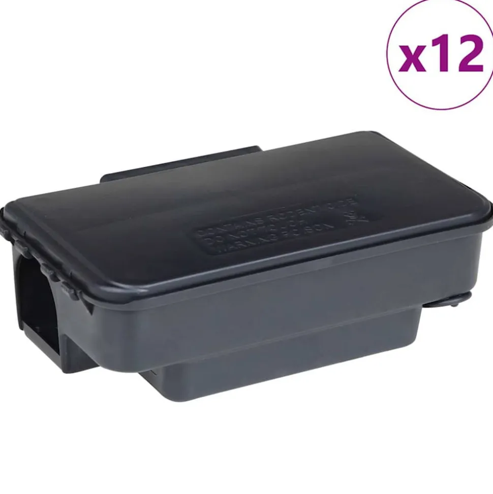 VIDAXL - Pièges à souris 12 pcs noir 22x12,5x7,5 cm