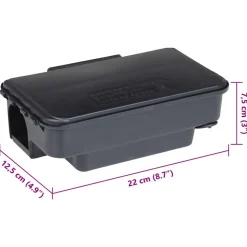 VIDAXL - Pièges à souris 12 pcs noir 22x12,5x7,5 cm