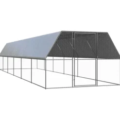 VIDAXL - Poulailler d extérieur 3x12x2 m acier galvanisé