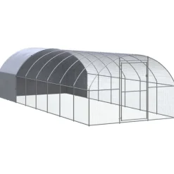 VIDAXL - Poulailler d extérieur 3x8x2 m acier galvanisé