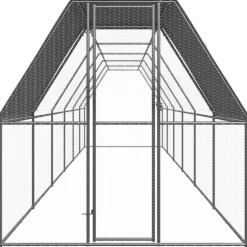 VIDAXL - Poulailler d extérieur 2x12x2 m acier galvanisé