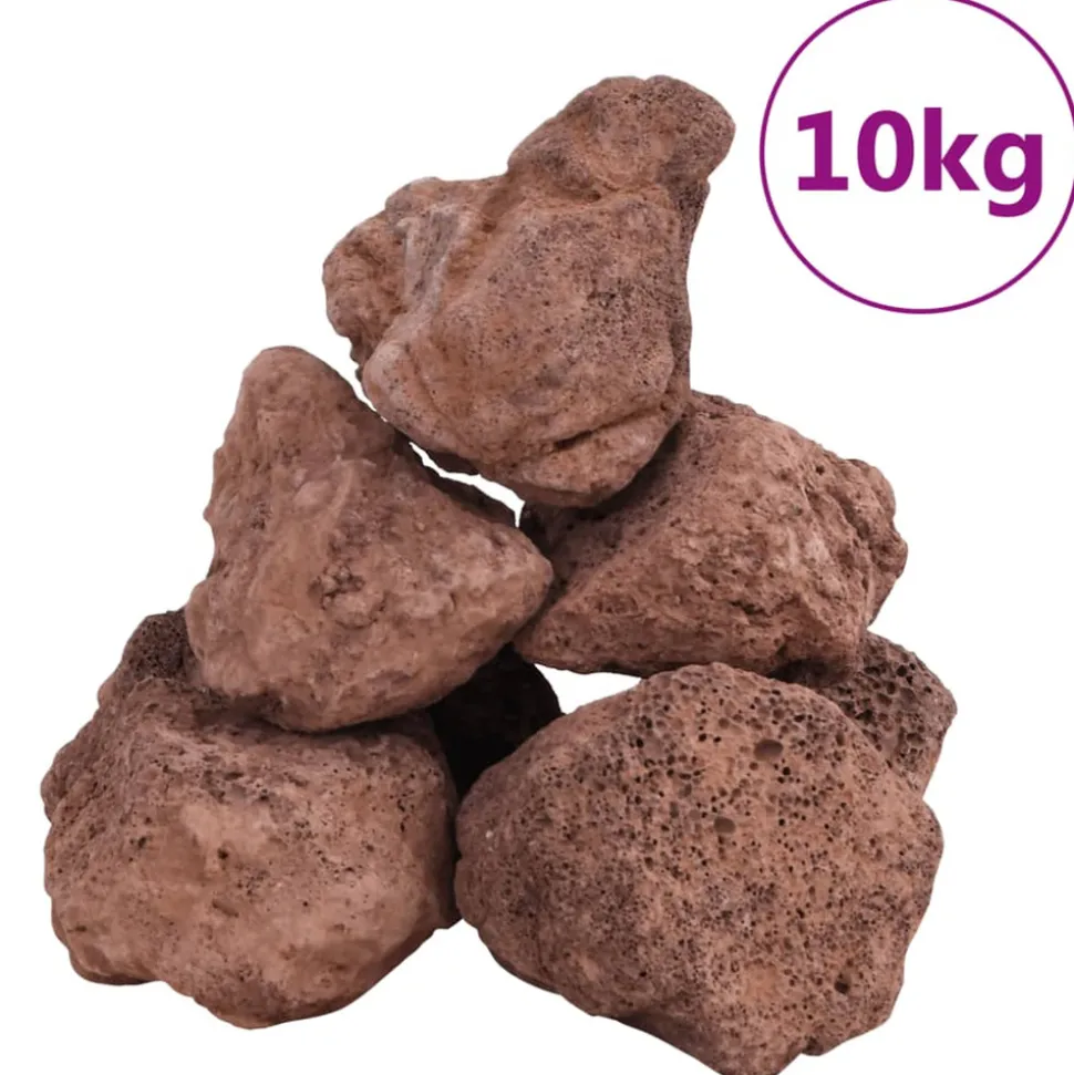 VIDAXL - Roches volcaniques 10 kg rouge 10-30 cm