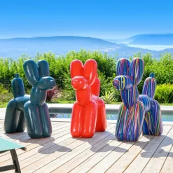 WANDA COLLECTION - Statue chien ballon rouge 100 cm