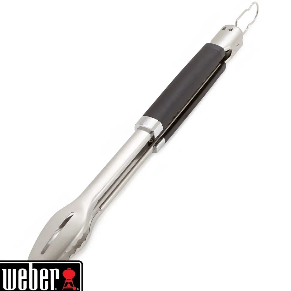 WEBER - Pince barbecue Better verrouillable noire en inox - 4,6x6,35x55,56 cm