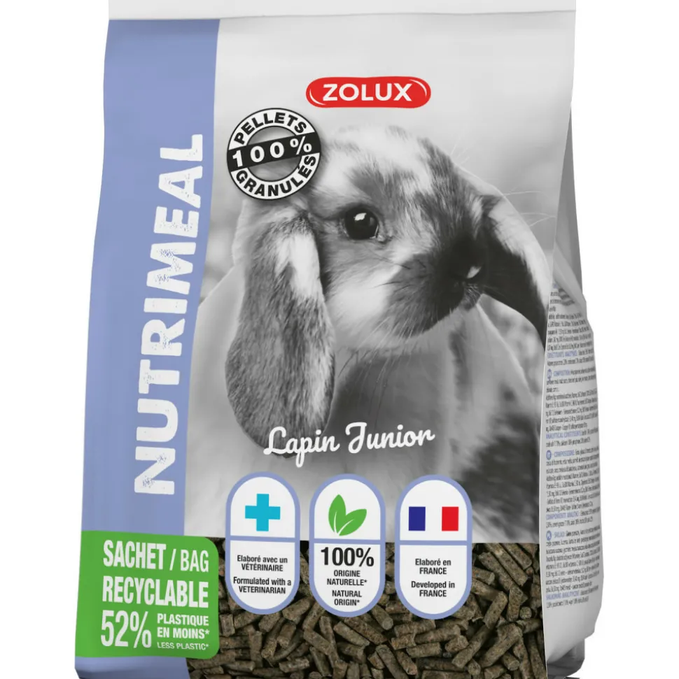 ZOLUX - Granulés lapin nain junior nutrimeal - 800g.